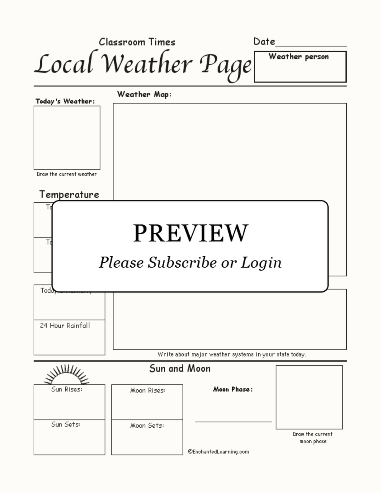 Newspaper Local Weather Page #1 interactive worksheet page 1