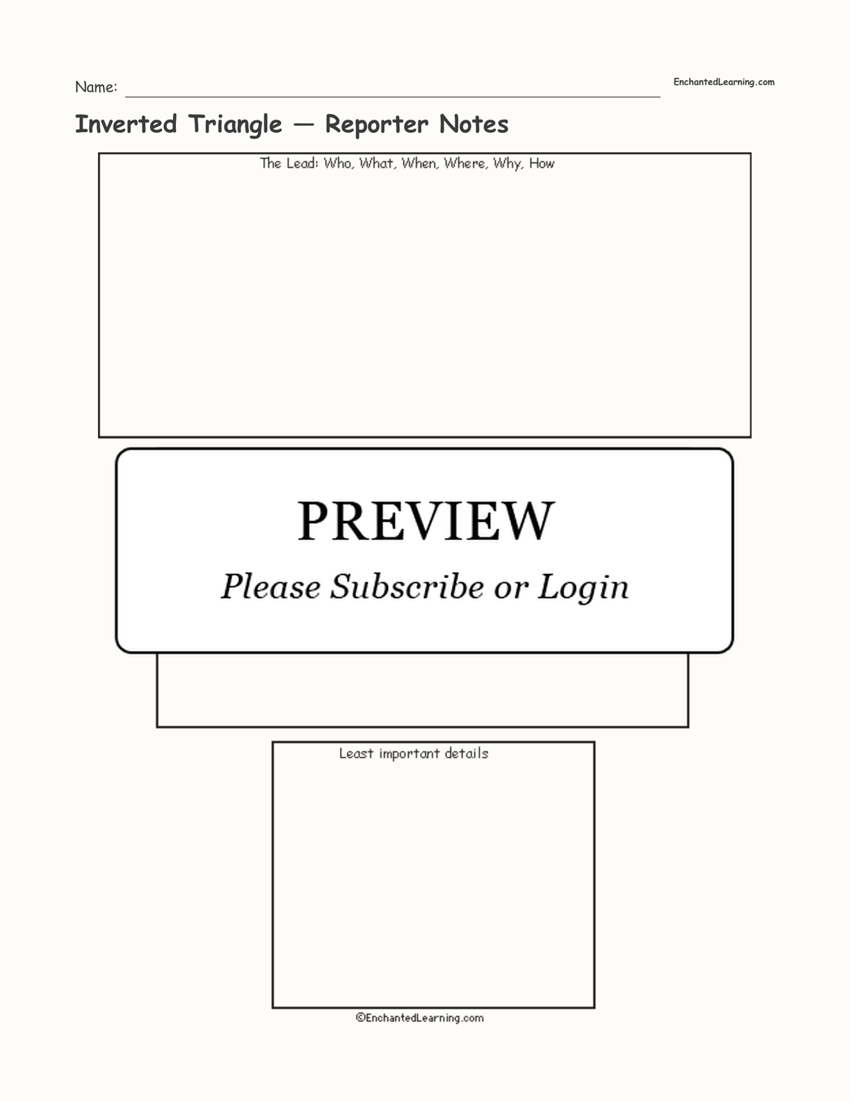 Inverted Triangle — Reporter Notes interactive worksheet page 1