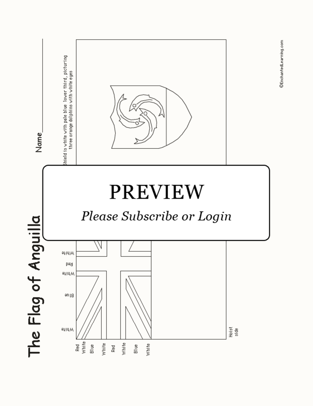 Flag of Anguilla interactive worksheet page 1