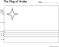 Flag of Aruba Printout: EnchantedLearning.com