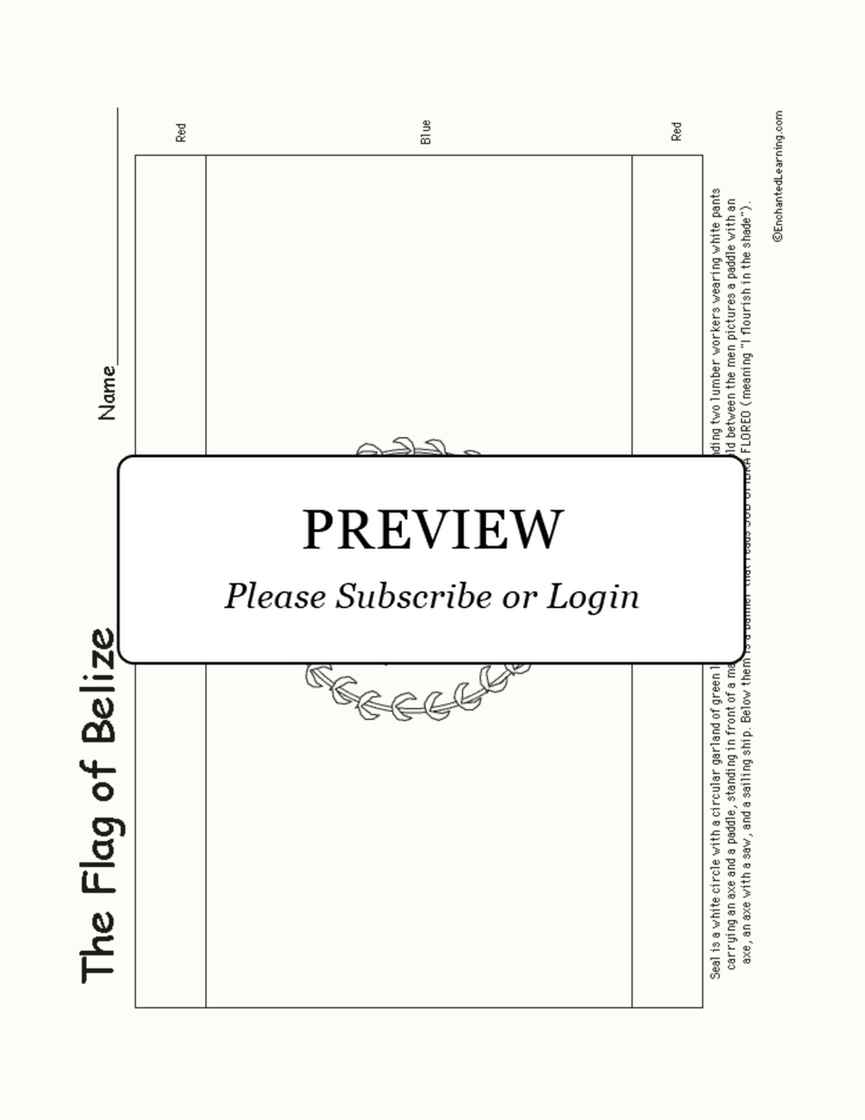 Flag of Belize interactive worksheet page 1