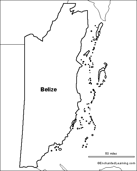 outline map Belize