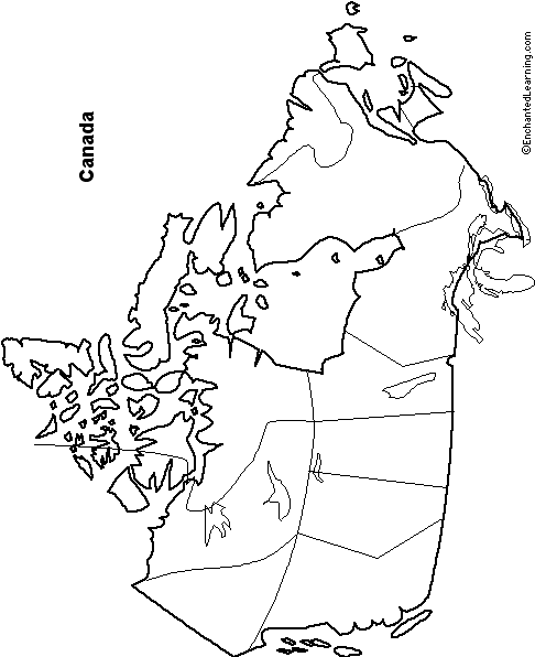 Blank Maps Of Canada For Labelling Outline Map Canada   EnchantedLearning.com