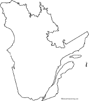 Outline Map of Quebec Canada EnchantedLearningcom