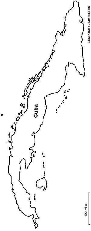 outline map Cuba