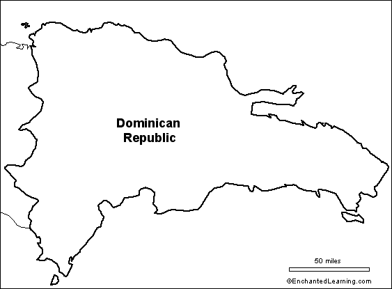 Outline Map Dominican Republic Enchantedlearning Com