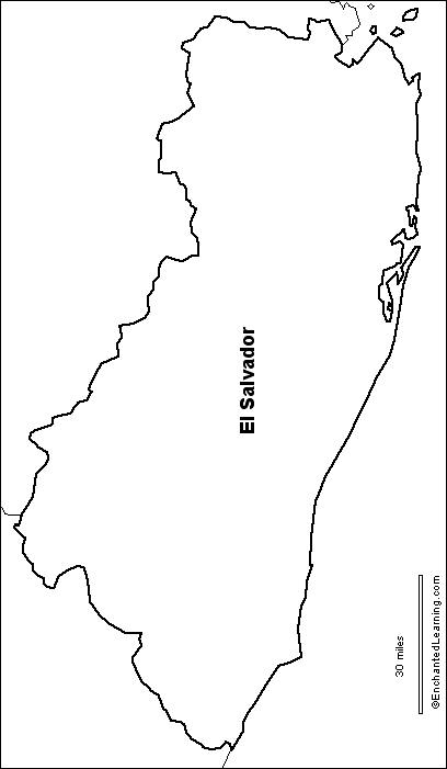 outline map El Salvador
