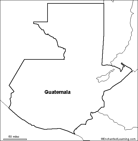 outline map Guatemala