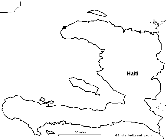 Outline Map Haiti Enchantedlearning Com
