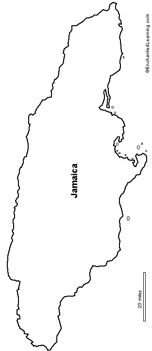 outline map Jamaica