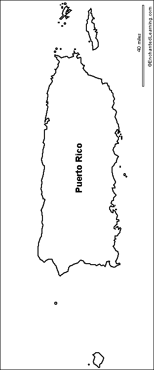 outline map Puerto Rico