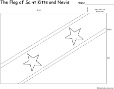 Flag of Saint Kitts and Nevis Printout: EnchantedLearning.com