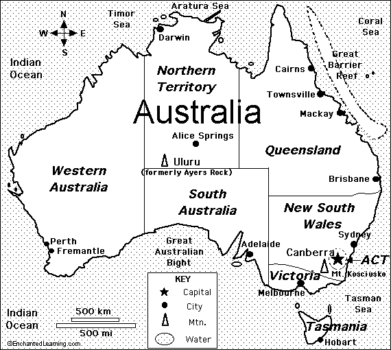 Label Oceania/Australia - Enchanted Learning