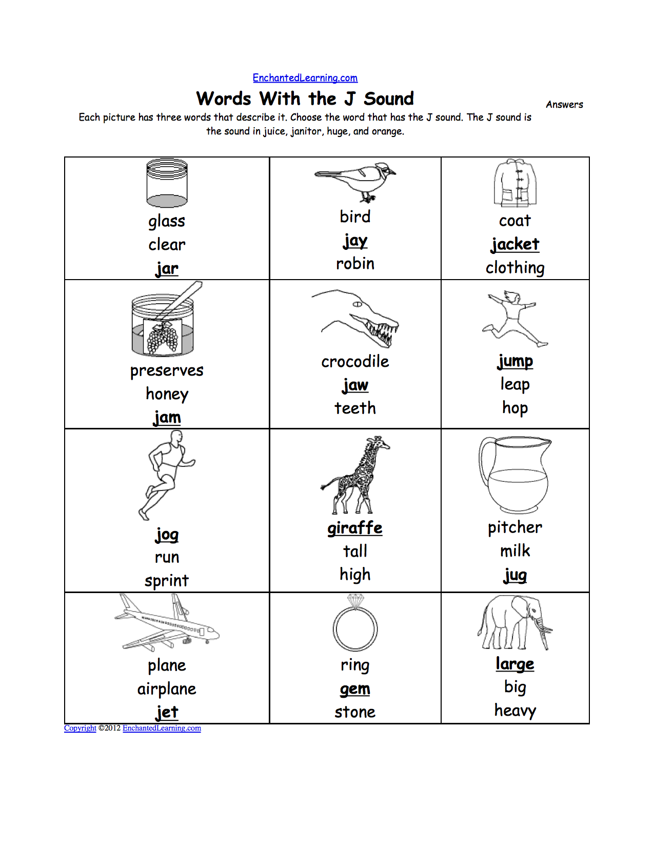 Letter J Alphabet Activities At EnchantedLearning