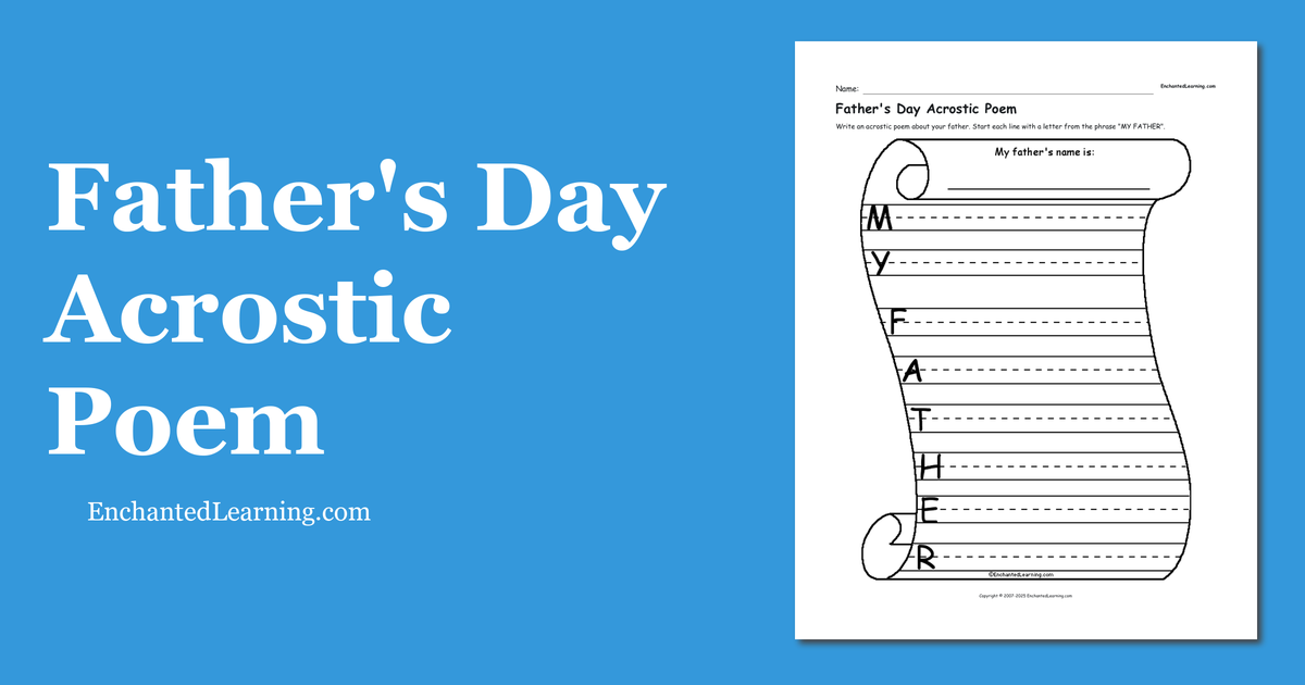 Father's Day Acrostic Poem - Enchanted Learning