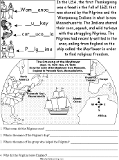 Thanksgiving Spelling Worksheets - EnchantedLearning.com