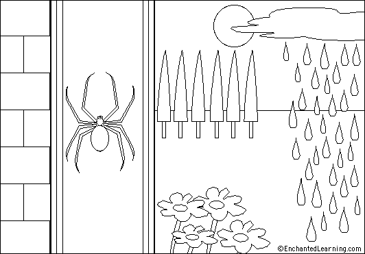 incy wincy spider colouring pages