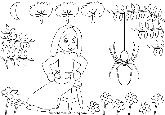 little miss muffet coloring page