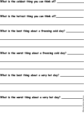 Temperature Questions Worksheet #1 - EnchantedLearning.com