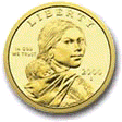 A golden Sacajawea dollar coin was introduced in the USA in 2000.