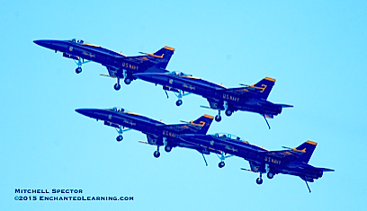 Four Blue Angels Climbing