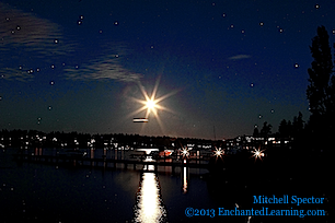 Harvest Moon in the Sky over Lake Washington