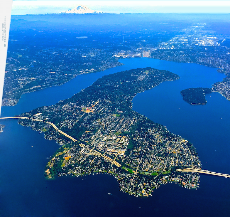 Mercer Island and Mount Rainier