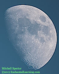Waxing Gibbous Moon in the Daylight, 69% Illuminated