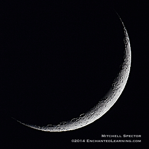 Waxing Crescent Moon 9% Illuminated