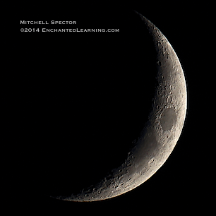 Waxing Crescent Moon 18% Illuminated