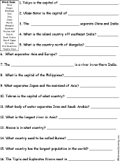 Search result: 'Asia Quiz Worksheet'