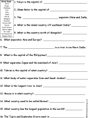 Geography homework sheets on rivers