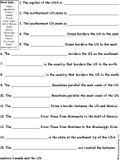 Us Geography Quiz Worksheet Enchantedlearning Com