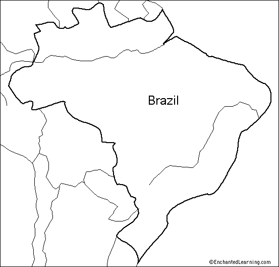Outline Map Research Activity 1 Brazil Enchantedlearning Com