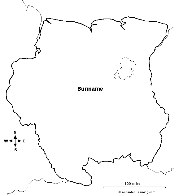 Search result: 'Outline Map: Suriname'