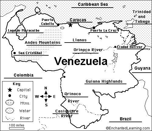 venezuela map coloring page