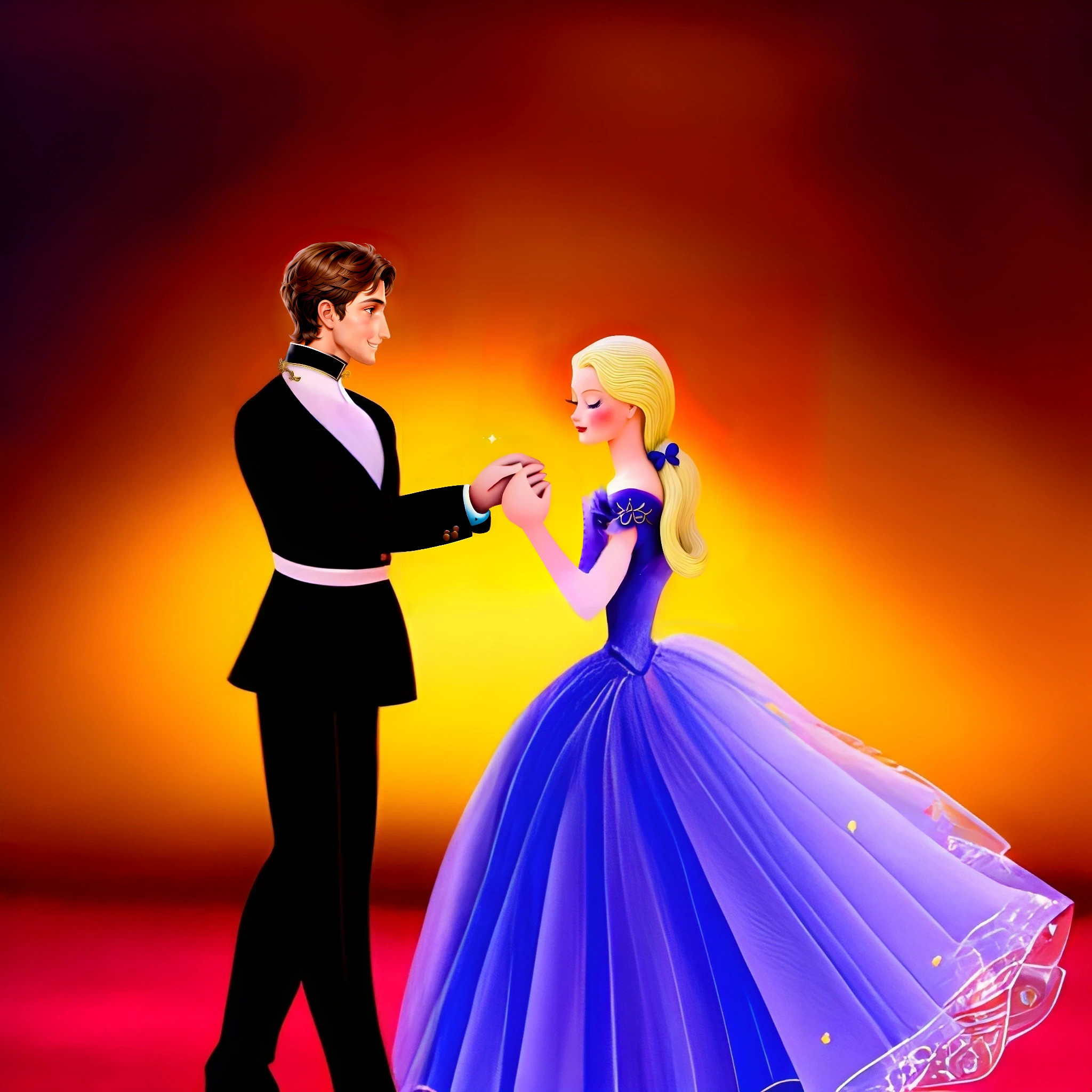 cinderella and prince charming dancing at the ball