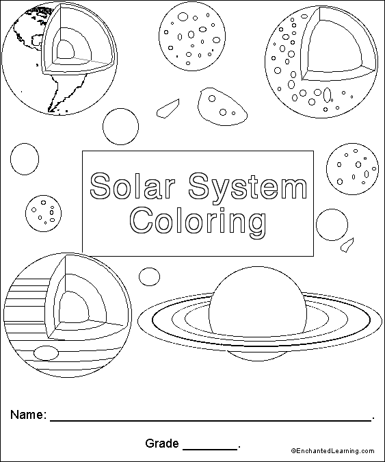 Solar System Coloring Book Cover Enchantedlearningcom