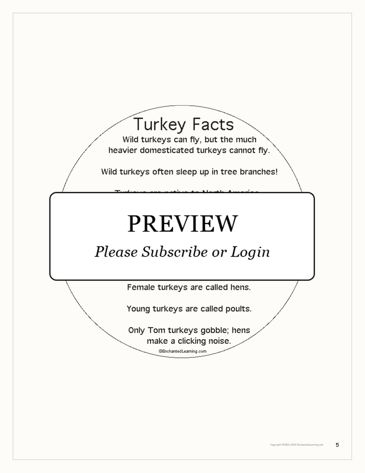 Turkey Shape Book Printouts interactive printout page 5
