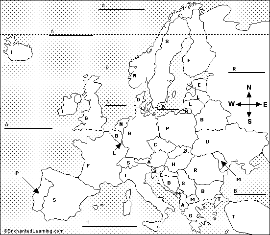 Map Of Europe With Countries Labeled