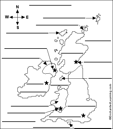 British Isles Labeled Map Label British Isles Printout - Enchantedlearning.com