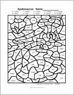 Search result: 'Apatosaurus Math Coloring Printout'