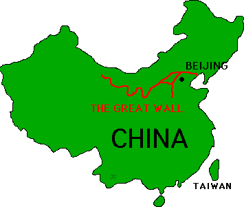 great wall of china map