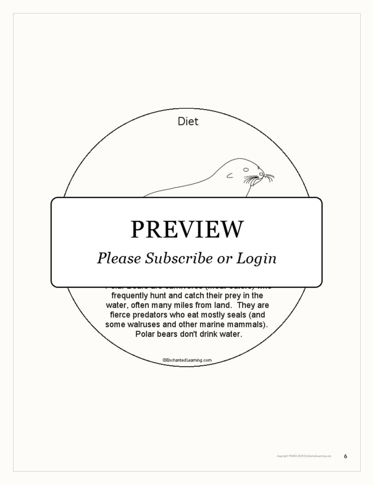 Polar Bear Book interactive printout page 6