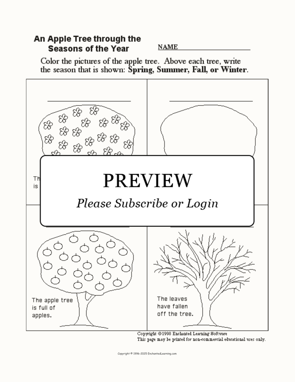 label me seasons printout enchanted learning