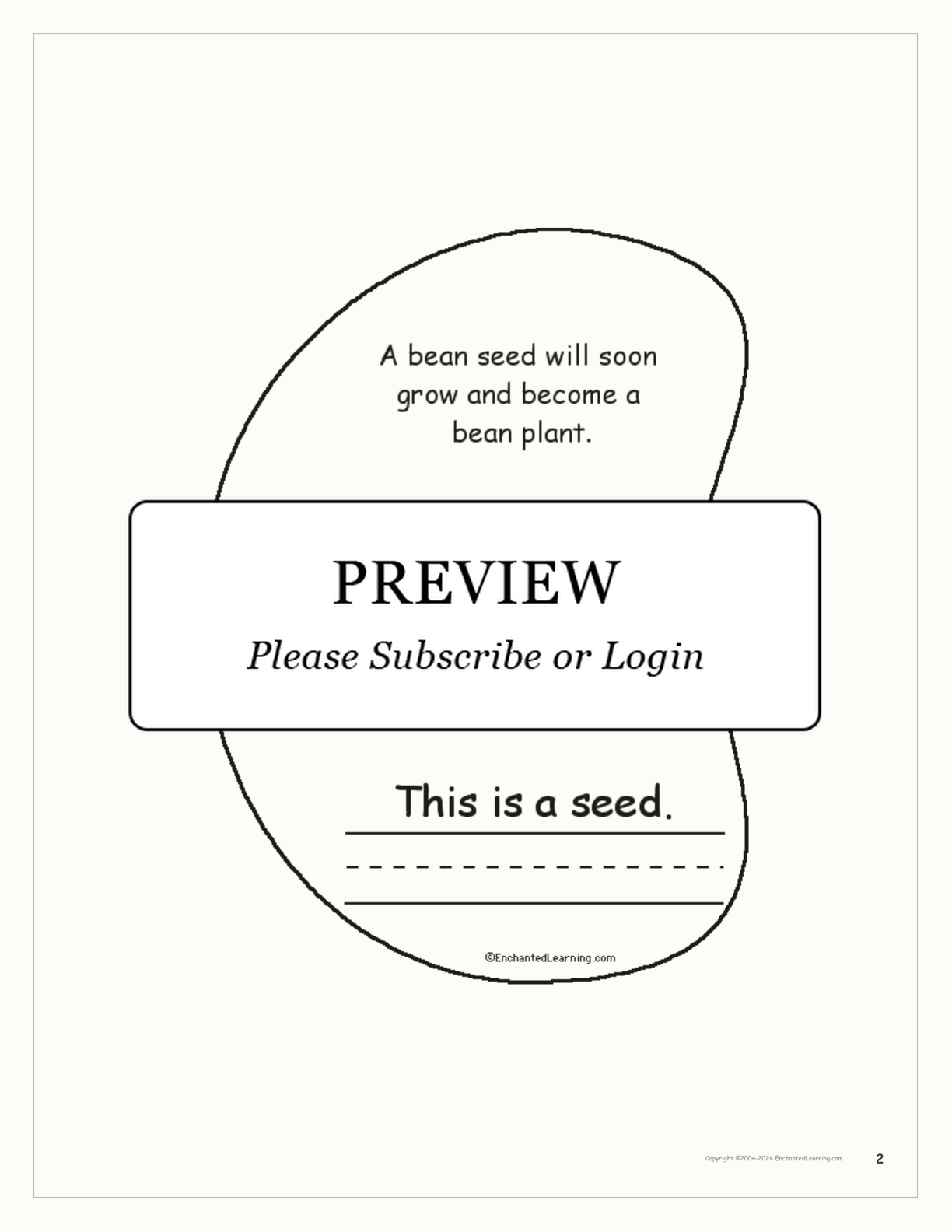 Sprouting Bean Shape Book interactive worksheet page 2
