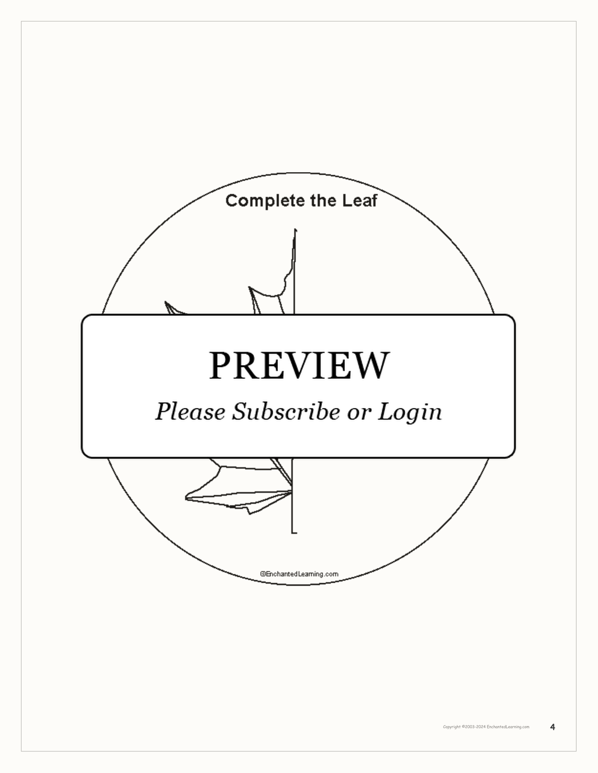 Leaf Printable Shape Book interactive printout page 4