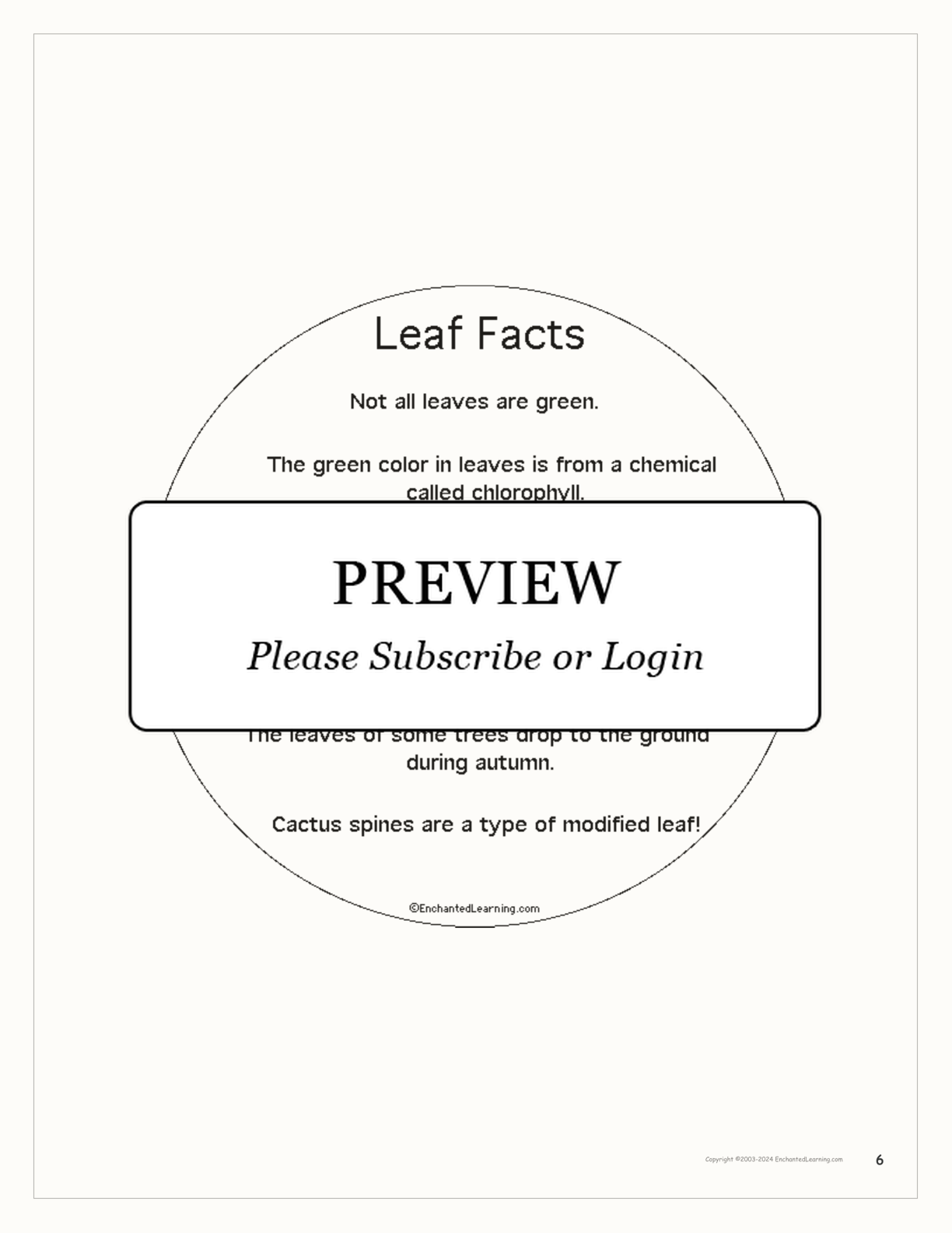 Leaf Printable Shape Book interactive printout page 6