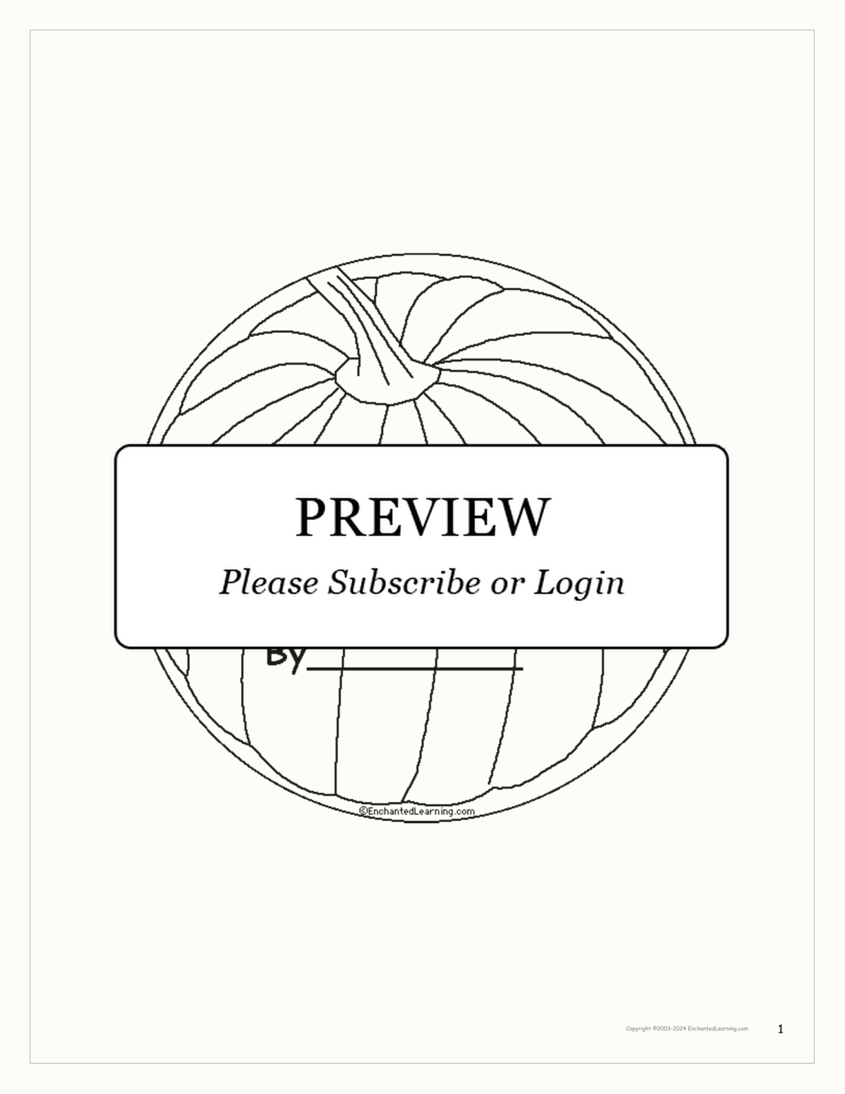 Pumpkin Shape Book to Print interactive printout page 1
