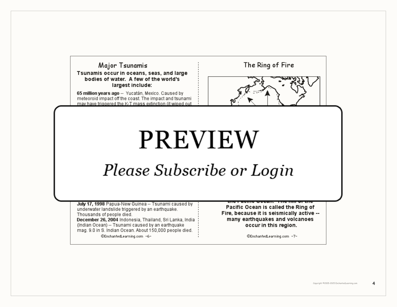 Tsunami Book interactive printout page 4